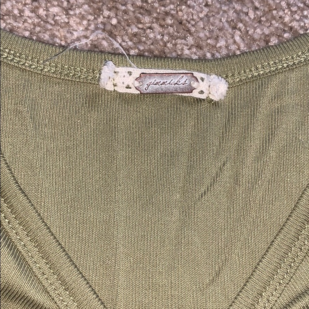 Buckle Gimmicks Shirred Ribbed Tank in Olive Green - Picture 6 of 10